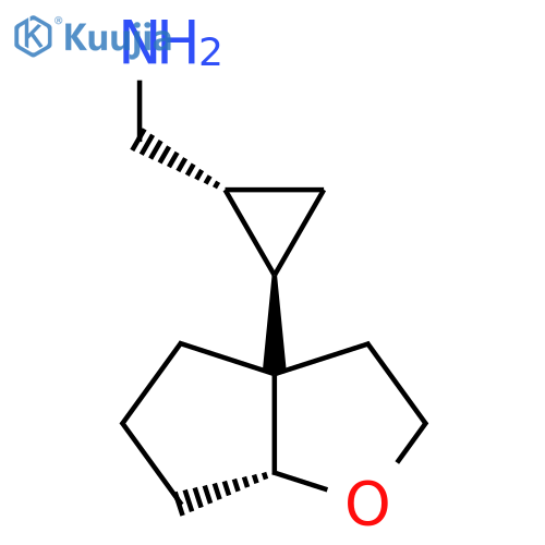 (1RS,2RS)-2-(6aR)-hexahydro-2H-cyclopentabfuran-3a-ylcyclopropylmethanamine structure