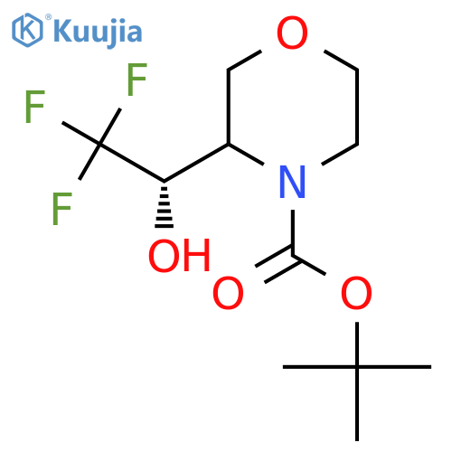 tert-butyl 3-(1S)-2,2,2-trifluoro-1-hydroxyethylmorpholine-4-carboxylate structure