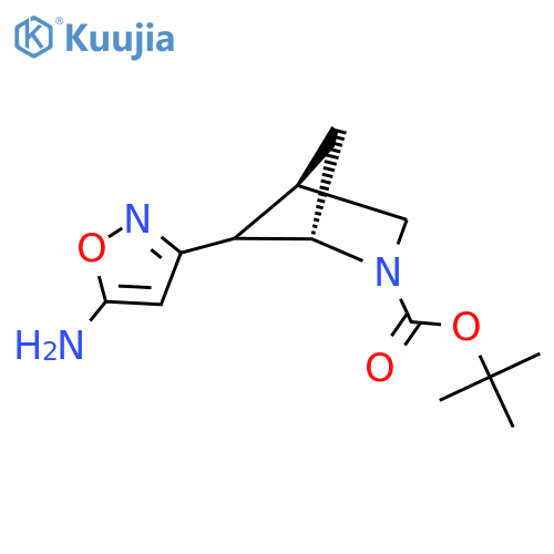 tert-butyl (1S,4R)-5-(5-amino-1,2-oxazol-3-yl)-2-azabicyclo2.1.1hexane-2-carboxylate structure