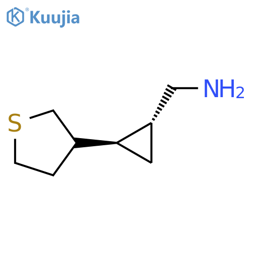 rac-(1R,2R)-2-(thiolan-3-yl)cyclopropylmethanamine structure