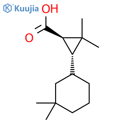 rac-(1R,3R)-3-(3,3-dimethylcyclohexyl)-2,2-dimethylcyclopropane-1-carboxylic acid structure