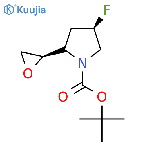 tert-butyl (4R)-4-fluoro-2-(2R)-oxiran-2-ylpyrrolidine-1-carboxylate structure