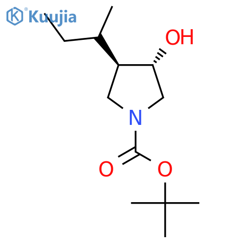 rac-tert-butyl (3R,4S)-3-(butan-2-yl)-4-hydroxypyrrolidine-1-carboxylate structure