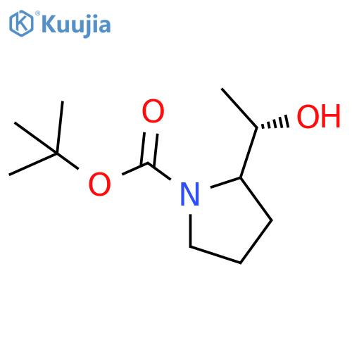 tert-butyl 2-(1S)-1-hydroxyethylpyrrolidine-1-carboxylate structure