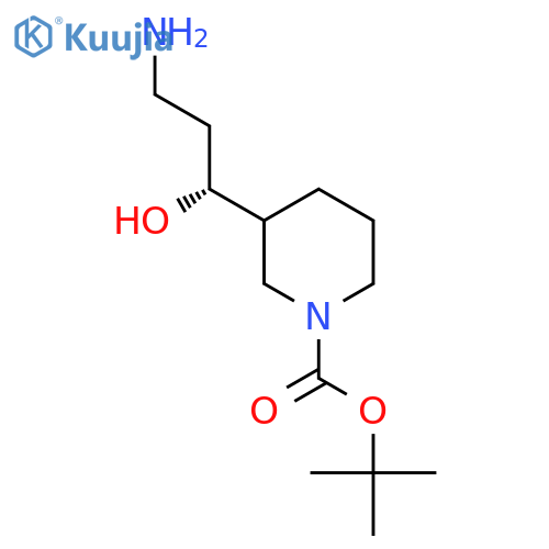 tert-butyl 3-(1R)-3-amino-1-hydroxypropylpiperidine-1-carboxylate structure