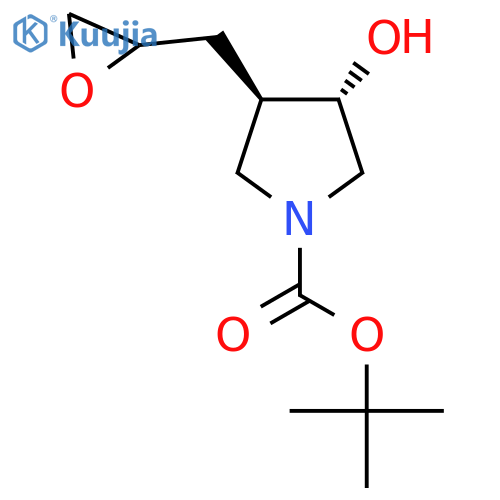 rac-tert-butyl (3R,4S)-3-hydroxy-4-(oxiran-2-yl)methylpyrrolidine-1-carboxylate structure