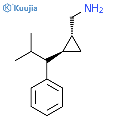 rac-(1R,2S)-2-(2-methyl-1-phenylpropyl)cyclopropylmethanamine structure