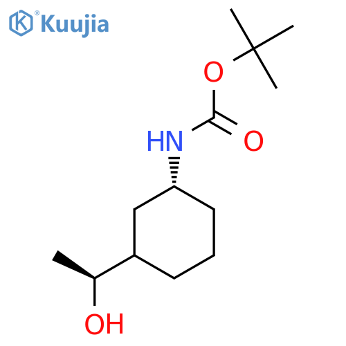 tert-butyl N-(1R)-3-(1S)-1-hydroxyethylcyclohexylcarbamate structure