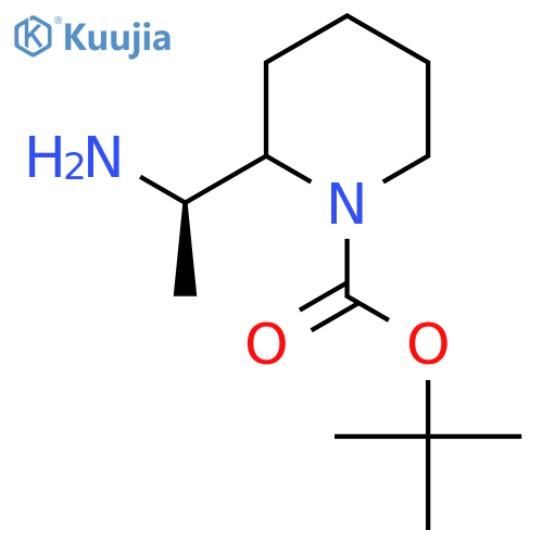 tert-butyl 2-(1R)-1-aminoethylpiperidine-1-carboxylate structure