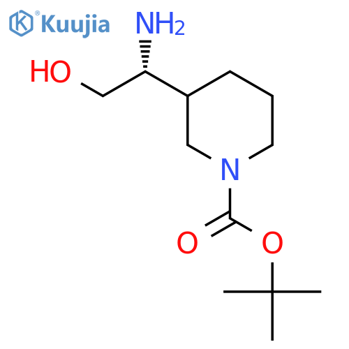 tert-butyl 3-(1R)-1-amino-2-hydroxyethylpiperidine-1-carboxylate structure