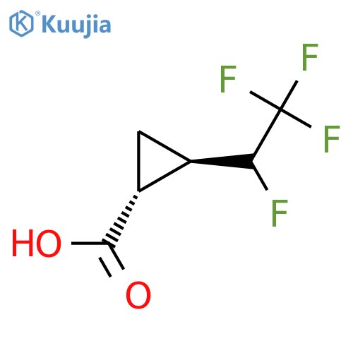 rac-(1R,2R)-2-(1,2,2,2-tetrafluoroethyl)cyclopropane-1-carboxylic acid structure