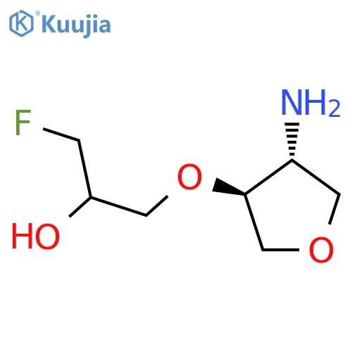 rac-1-{(3S,4R)-4-aminooxolan-3-yloxy}-3-fluoropropan-2-ol structure