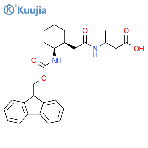 rac-3-{2-(1R,2R)-2-({(9H-fluoren-9-yl)methoxycarbonyl}amino)cyclohexylacetamido}butanoic acid structure