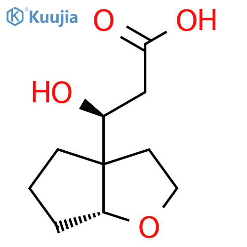 (3S)-3-(6aR)-hexahydro-2H-cyclopentabfuran-3a-yl-3-hydroxypropanoic acid structure