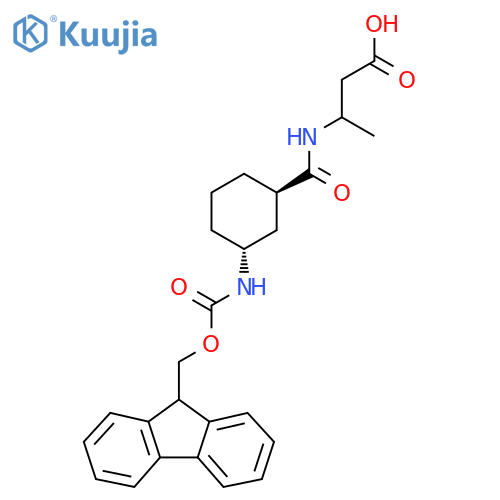 rac-3-{(1R,3R)-3-({(9H-fluoren-9-yl)methoxycarbonyl}amino)cyclohexylformamido}butanoic acid structure