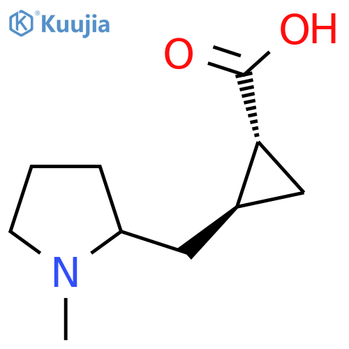 rac-(1R,2S)-2-(1-methylpyrrolidin-2-yl)methylcyclopropane-1-carboxylic acid structure