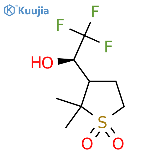 2,2-dimethyl-3-(1R)-2,2,2-trifluoro-1-hydroxyethyl-1lambda6-thiolane-1,1-dione structure