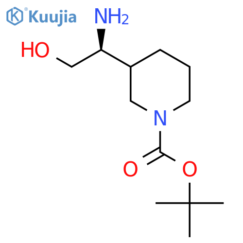 tert-butyl 3-(1S)-1-amino-2-hydroxyethylpiperidine-1-carboxylate structure