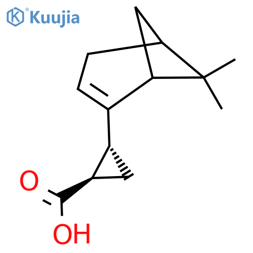 rac-(1R,2R)-2-{6,6-dimethylbicyclo3.1.1hept-2-en-2-yl}cyclopropane-1-carboxylic acid structure