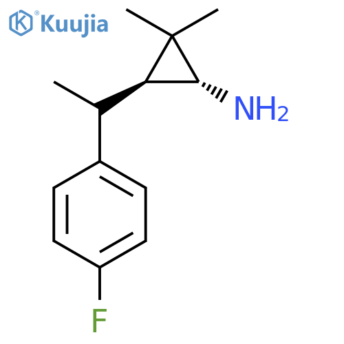rac-(1R,3S)-3-1-(4-fluorophenyl)ethyl-2,2-dimethylcyclopropan-1-amine structure