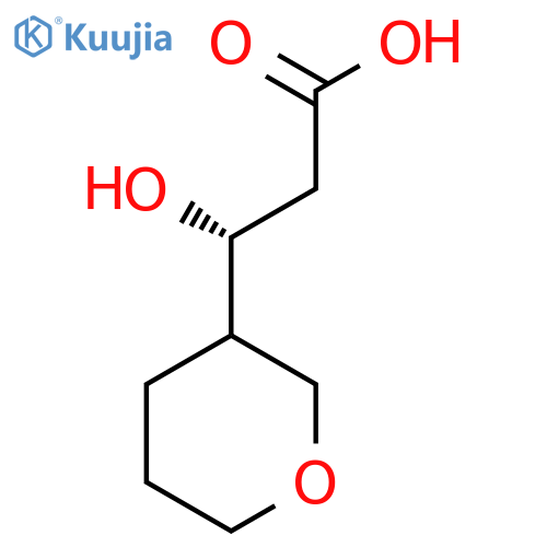 (3R)-3-hydroxy-3-(oxan-3-yl)propanoic acid structure