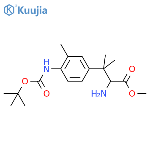 methyl 2-amino-3-(4-{(tert-butoxy)carbonylamino}-3-methylphenyl)-3-methylbutanoate structure