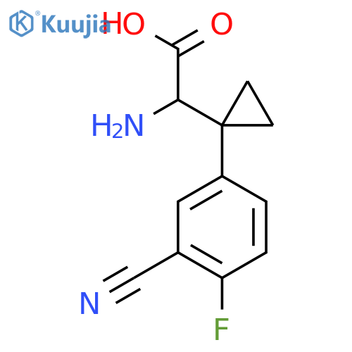 2-amino-2-1-(3-cyano-4-fluorophenyl)cyclopropylacetic acid structure