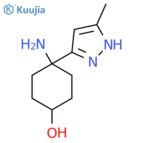 4-amino-4-(5-methyl-1H-pyrazol-3-yl)cyclohexan-1-ol structure
