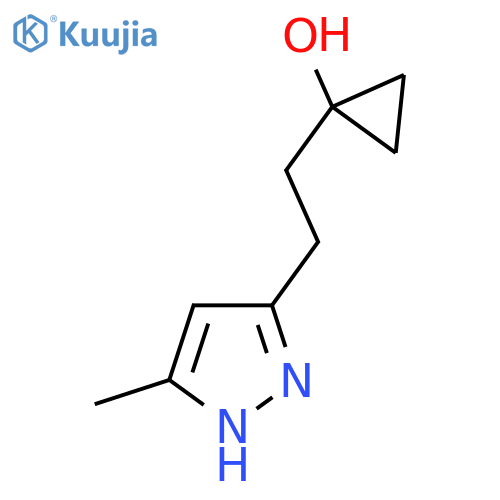 1-2-(5-methyl-1H-pyrazol-3-yl)ethylcyclopropan-1-ol structure