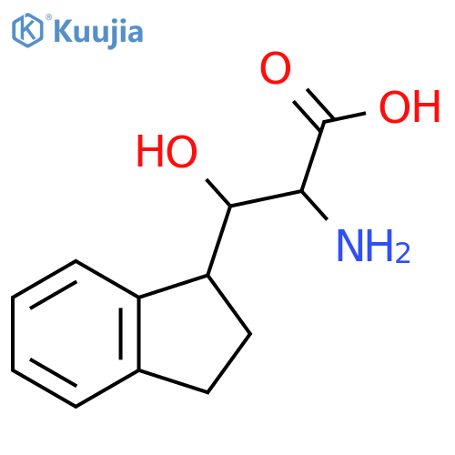 2-amino-3-(2,3-dihydro-1H-inden-1-yl)-3-hydroxypropanoic acid structure