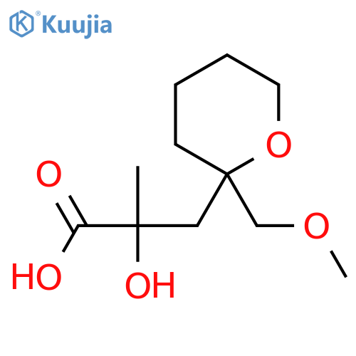 2-hydroxy-3-2-(methoxymethyl)oxan-2-yl-2-methylpropanoic acid structure