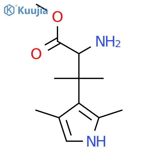 methyl 2-amino-3-(2,4-dimethyl-1H-pyrrol-3-yl)-3-methylbutanoate structure