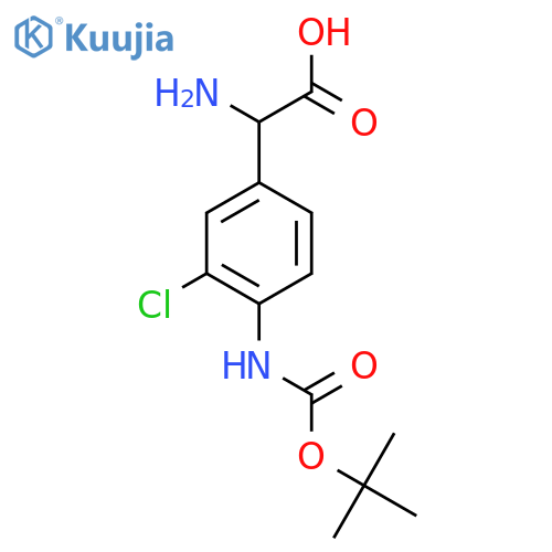 2-amino-2-(4-{(tert-butoxy)carbonylamino}-3-chlorophenyl)acetic acid structure