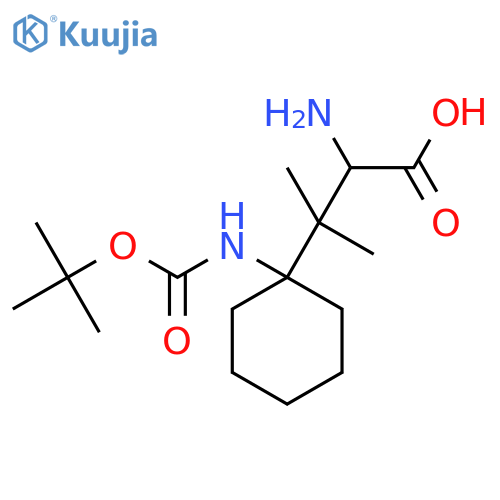 2-amino-3-(1-{(tert-butoxy)carbonylamino}cyclohexyl)-3-methylbutanoic acid structure