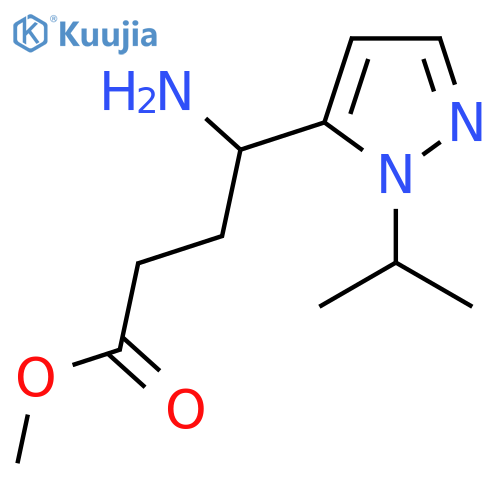methyl 4-amino-4-1-(propan-2-yl)-1H-pyrazol-5-ylbutanoate structure