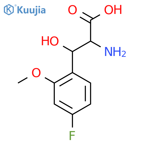 2-amino-3-(4-fluoro-2-methoxyphenyl)-3-hydroxypropanoic acid structure