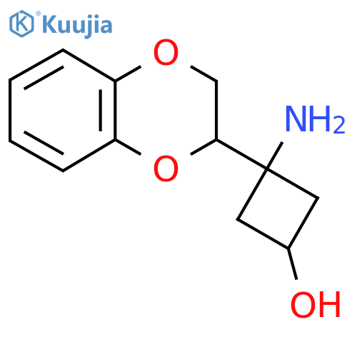 3-amino-3-(2,3-dihydro-1,4-benzodioxin-2-yl)cyclobutan-1-ol structure