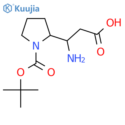 3-amino-3-{1-(tert-butoxy)carbonylpyrrolidin-2-yl}propanoic acid structure