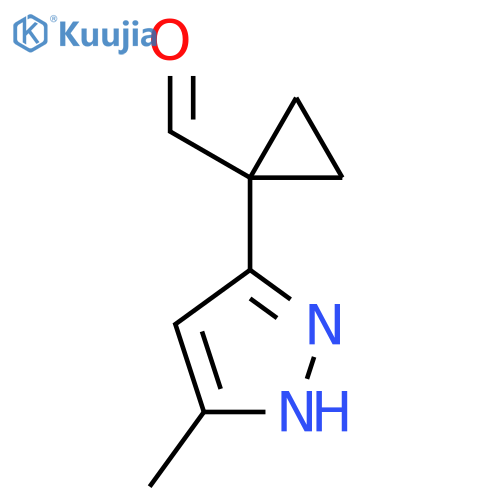 1-(5-methyl-1H-pyrazol-3-yl)cyclopropane-1-carbaldehyde structure
