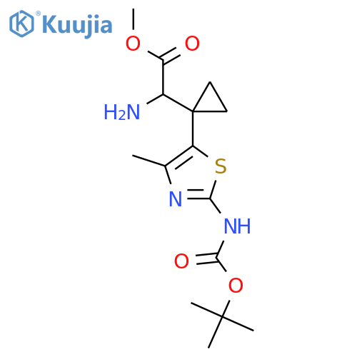 methyl 2-amino-2-1-(2-{(tert-butoxy)carbonylamino}-4-methyl-1,3-thiazol-5-yl)cyclopropylacetate structure