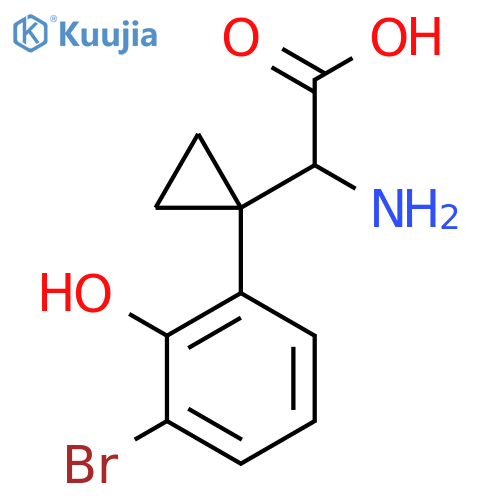 2-amino-2-1-(3-bromo-2-hydroxyphenyl)cyclopropylacetic acid structure