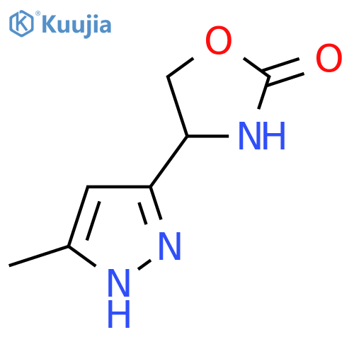 4-(5-methyl-1H-pyrazol-3-yl)-1,3-oxazolidin-2-one structure