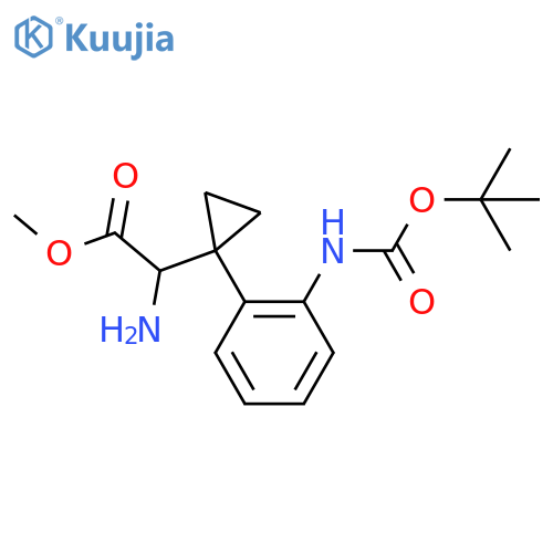 methyl 2-amino-2-1-(2-{(tert-butoxy)carbonylamino}phenyl)cyclopropylacetate structure