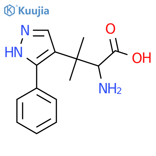 2-amino-3-methyl-3-(3-phenyl-1H-pyrazol-4-yl)butanoic acid structure