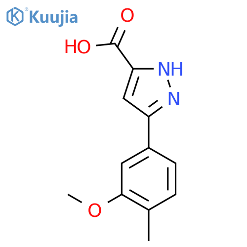 5-(3-methoxy-4-methylphenyl)-1H-pyrazole-3-carboxylic acid structure