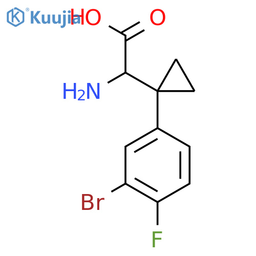 2-amino-2-1-(3-bromo-4-fluorophenyl)cyclopropylacetic acid structure