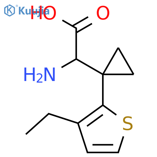 2-amino-2-1-(3-ethylthiophen-2-yl)cyclopropylacetic acid structure