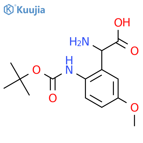 2-amino-2-(2-{(tert-butoxy)carbonylamino}-5-methoxyphenyl)acetic acid structure