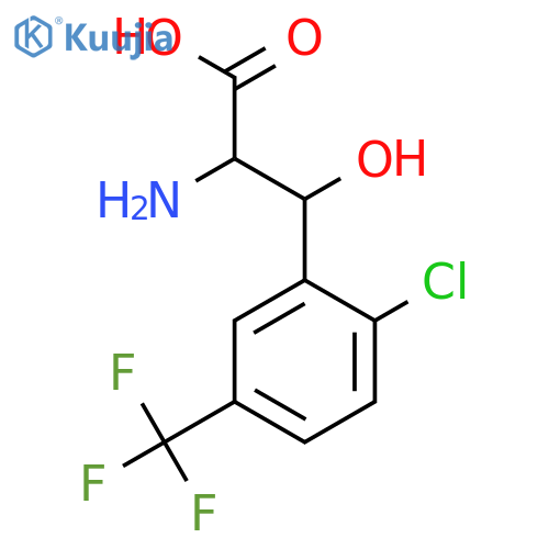 2-amino-3-2-chloro-5-(trifluoromethyl)phenyl-3-hydroxypropanoic acid structure