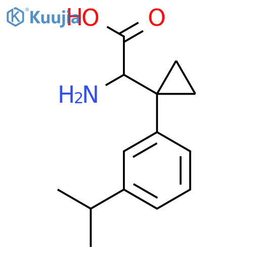 2-amino-2-{1-3-(propan-2-yl)phenylcyclopropyl}acetic acid structure